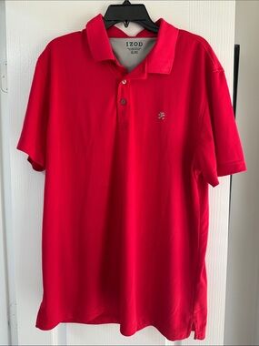 IZOD Men's Bright Red Polo Shirt with Logo